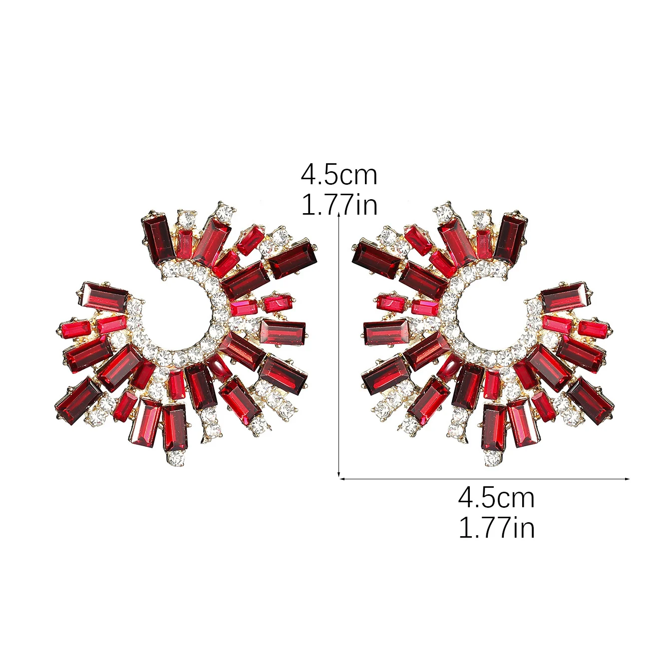 Vintage Rhinestone Statement Earrings Retro Big Cluster Crystal Drop Dangle Earrings for Women