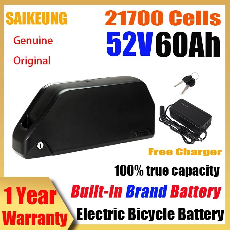 

Electric bike down tube hailong Polly DP-7 lithium battery 48V 52V 72V 20ah 25ah 30ah 40ah 50ah 60AH 350W-3000W with 5A charger