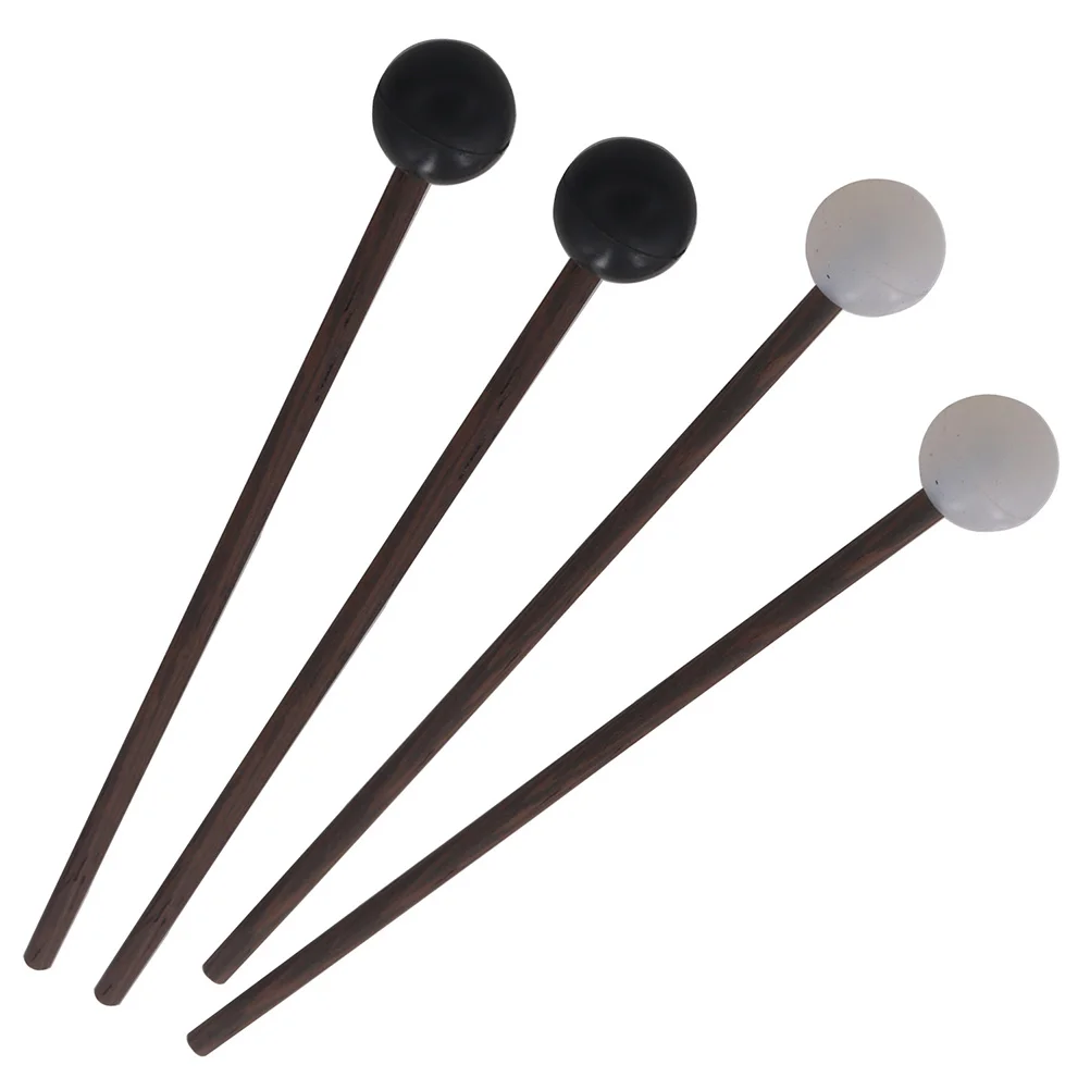 

2 Pairs Ethereal Drumstick Durable Percussion Mallets Smooth Tongue Drum Supply Practice Tool Wooden Handle Rubber Safe