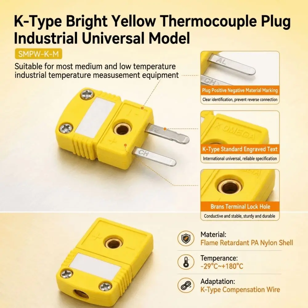 1PCS K T J E RS Compatible Thermocouple Connector Male Connector Panel Mount Thermocouple Plug Female Connector