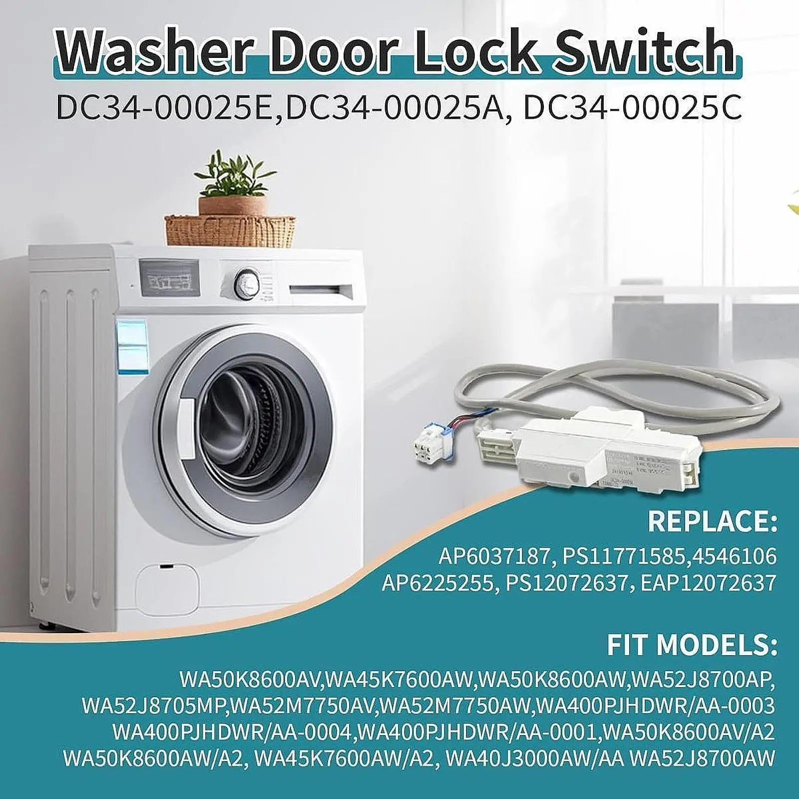 

Переключатель дверного замка стиральной машины, профессиональная бытовая техника, замена бытовой DC34-00025C DC34-00025A, стиральная машина DC34-00025E