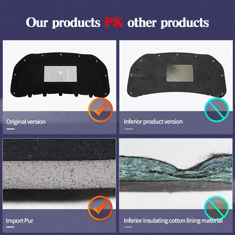 Engine Hood Sound Insulation Cotton For Volkswagen VW Touran 2003-2021 Soundproof Cover Thermal Heat Pad Mat Car Accessories