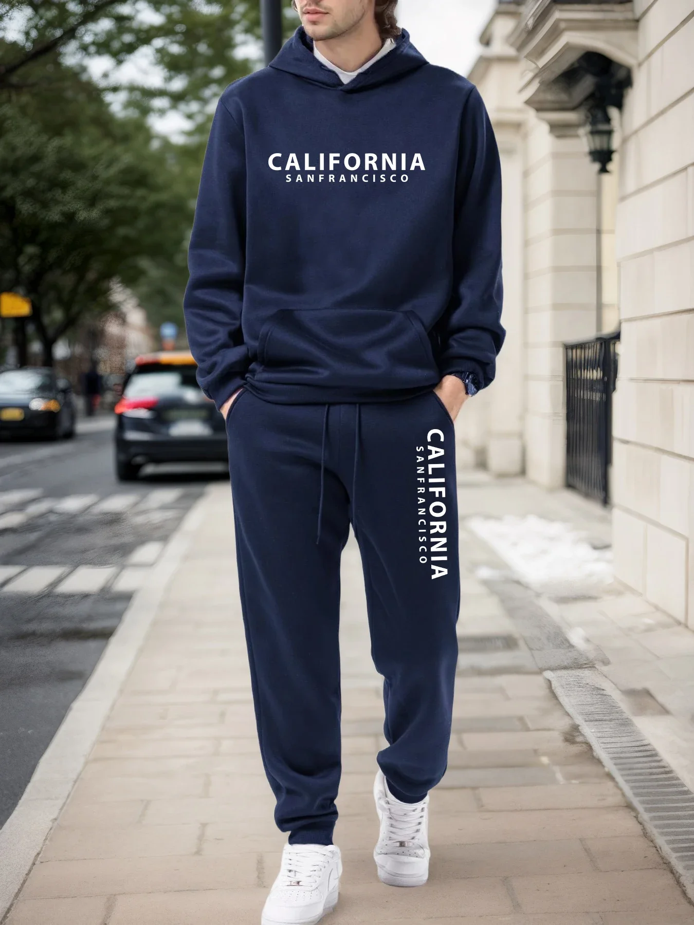 

Hot Sales Mens Tracksuit Casual Hooded Sweatshirt Suit Outdoors Gym Fitness Jogging Man Clothing Spring Autumn Sports 2 Pcs Sets