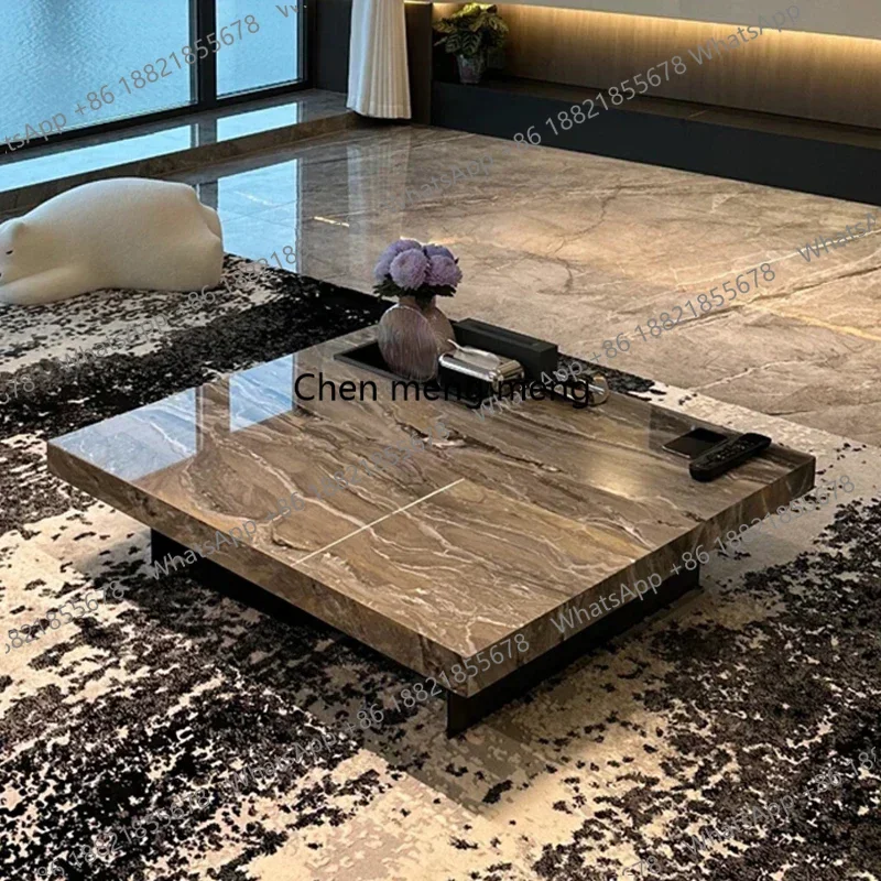 

Italian Luxury Rock Plate Coffee Tables Nordic Metal Living Room Centre Coffee Tables Sofa Side Home Furniture Salontafel