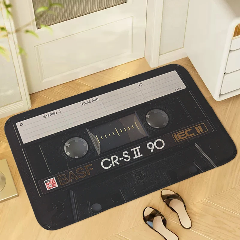 

Door Mat Vintage Cassette Music Tape Living Room Bedroom Rug Entryway Balcony Hallway Bath Carpet Anti Slip Home Decor Items