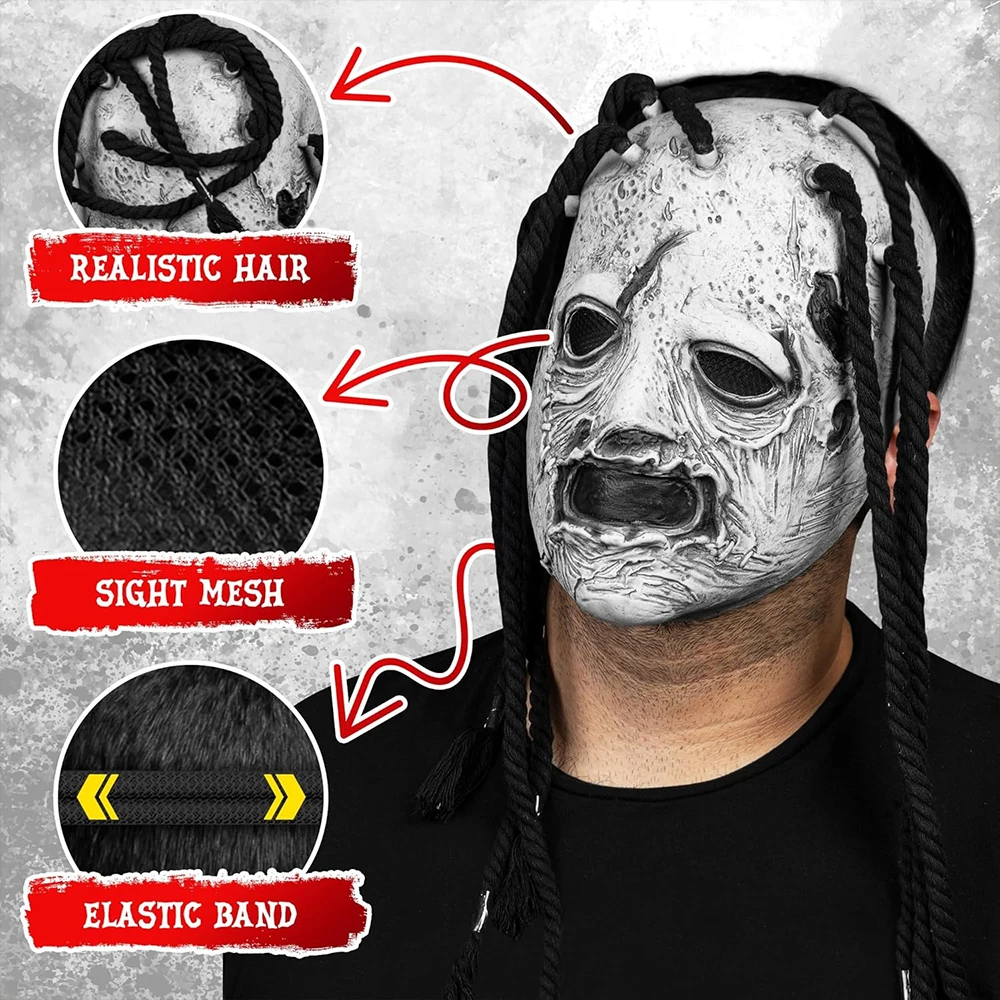 Fascia Slip Cosplay Nodo Mick Maschera Accessori per costumi Joey Gioco di ruolo Fantasia Uomo Copricapo in lattice Halloween Masquerade Casco maschile