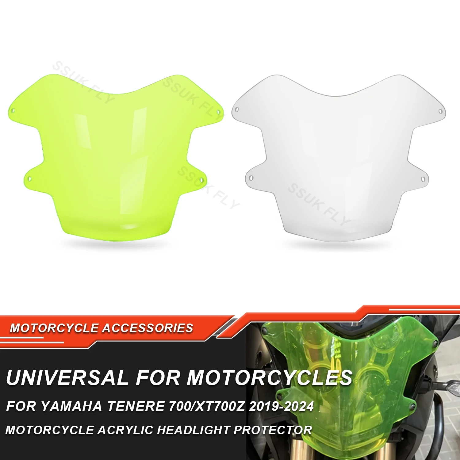 

Motorcycle Accessories Acrylic Headlight Protector Light Cover Protective Guard For YAMAHA Tenere 700 Tenere700 XT700Z 2019-2024