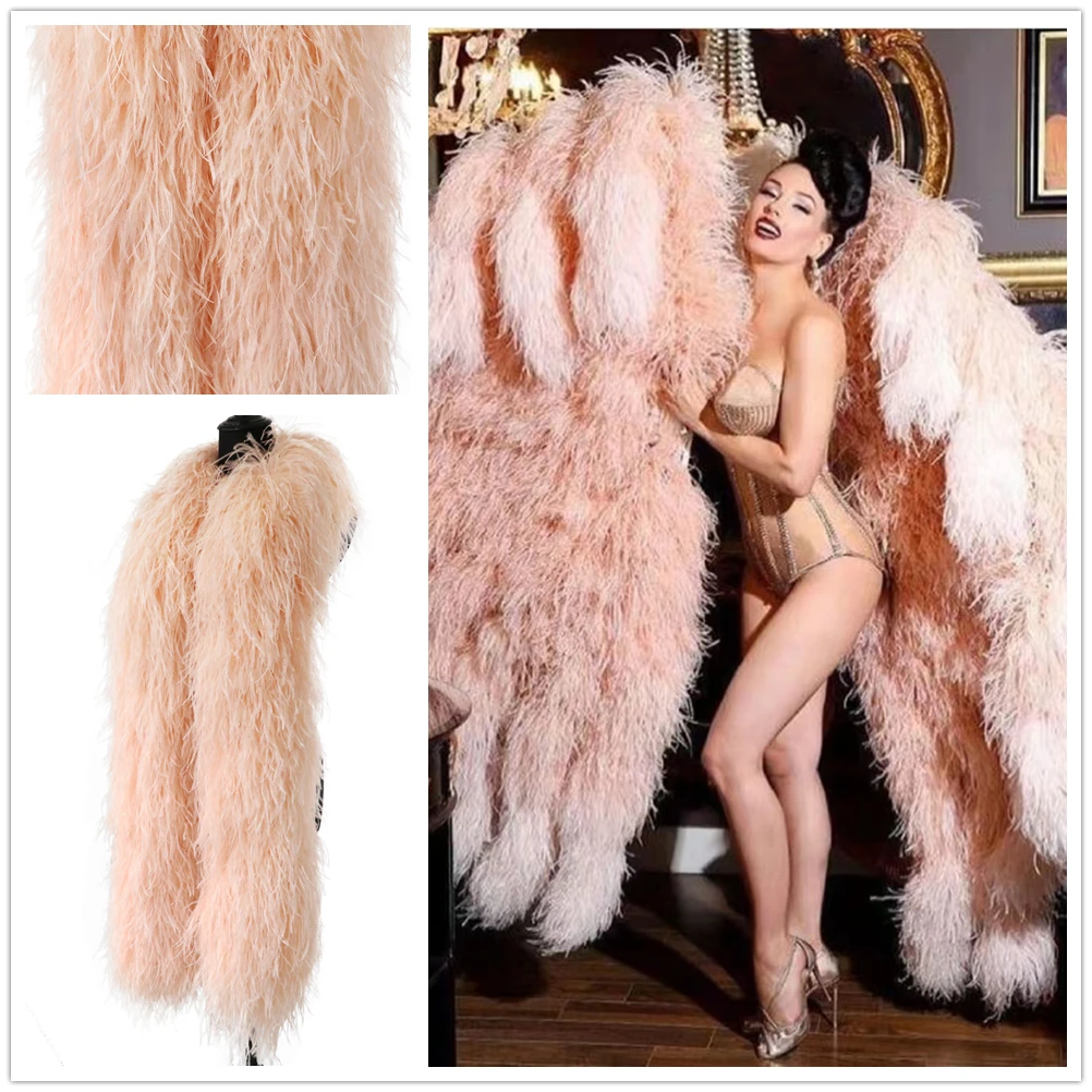 

30ply Super Thick Ostrich Feathers Boa Fluffy soft Plumes Shawl 0.5&1&1.5&2Meter For Wedding Party Dress Clothes Decoration