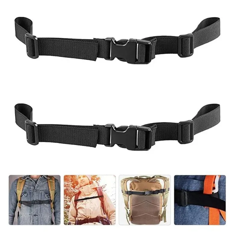 Adjustable Backpack Chest Strap Harness Nylon Shoulder Fixing Strap for Outdoor Camping Tactical Bags Travel Gear Accessories