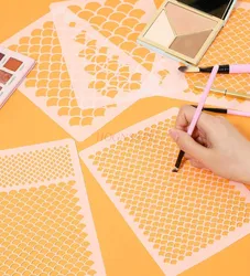 5pcs Fish Scale Stencil, Face Painting Stencils Stencils for Painting Makeup Stencil Face Paint Stencils Reusable Fish Scale