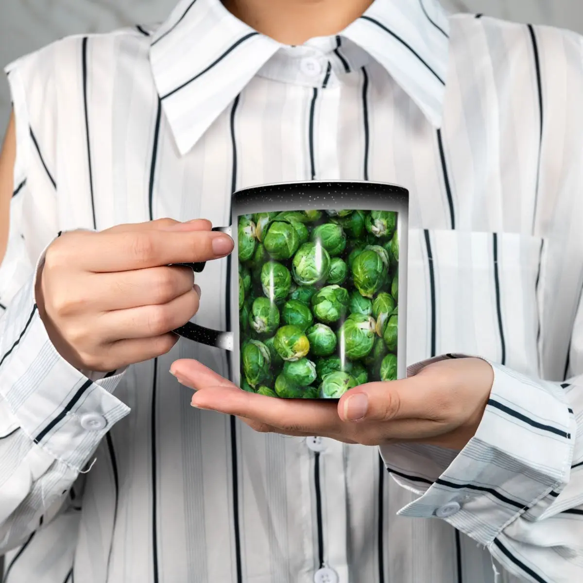 Brussels Sprouts Forever Pattern Mug Funny Ceramic Coffee Cups Tea Mugs Milk Cup Drinkware Gift for Friends