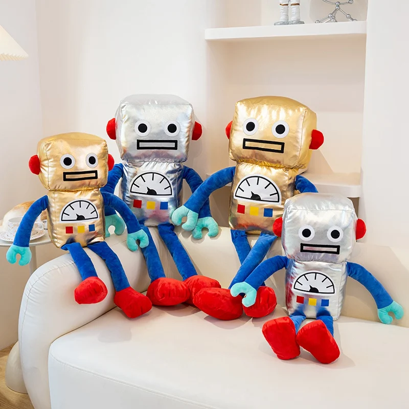 60cm Large Robot Plush Pillow Cute Scientific Robot Stuffed Toy Boy Bedroom Decortive Pillow Cushion Birthday Gift
