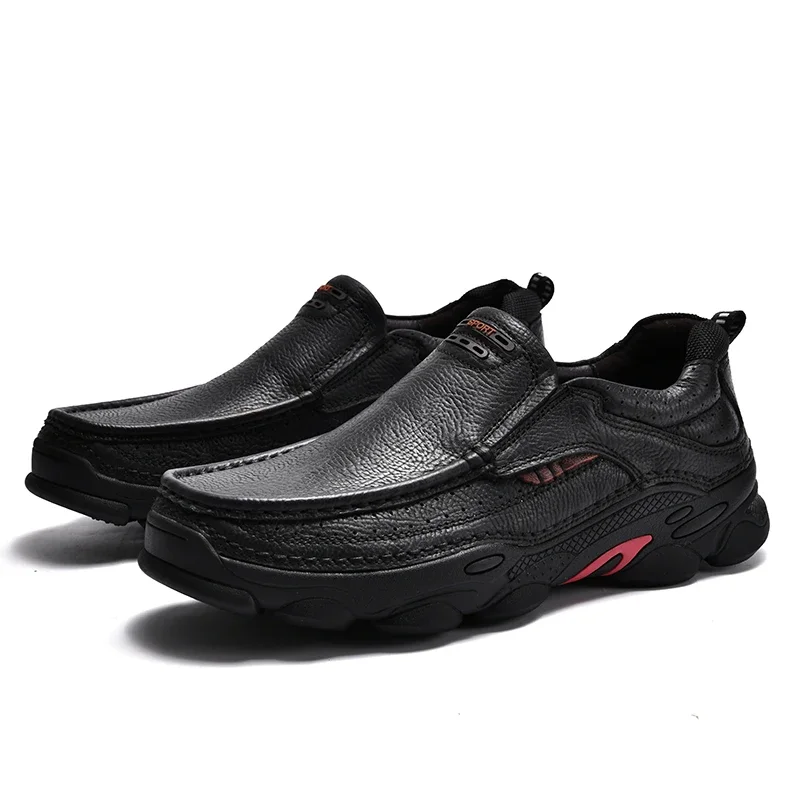 

High Quality Men Flat Designer Business Shoes Comfortable Fashion Casual Leather Shoes Soft Sole Non-Slip Office Dress Loafers