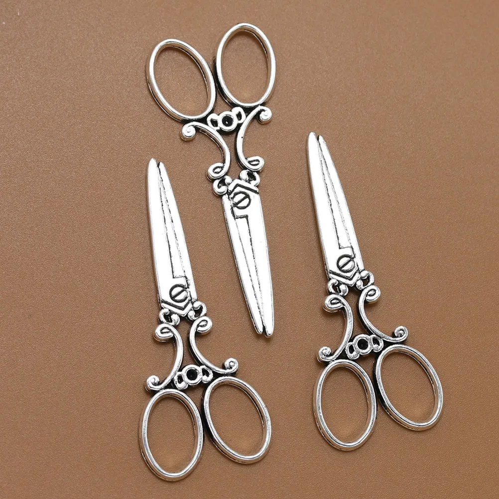 20pcs Delicate Alloy Barber Scissor Pendants Charms DIY Jewelry Making Accessory for Necklace Bracelet ( Silver)