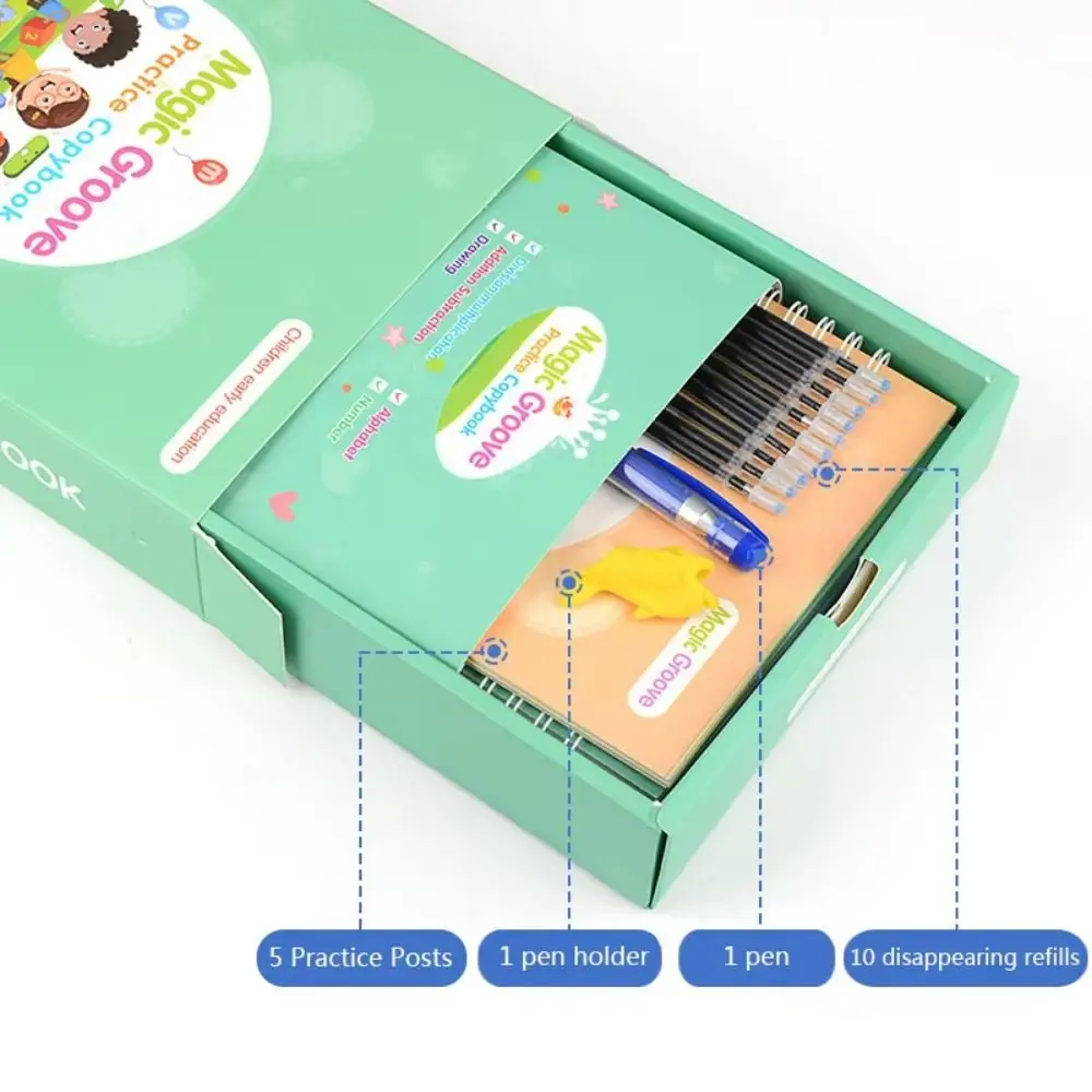 

3D детская книга для рукописного ввода, многоразовая магическая практика, ручка для письма, вспомогательные инструменты с ручкой