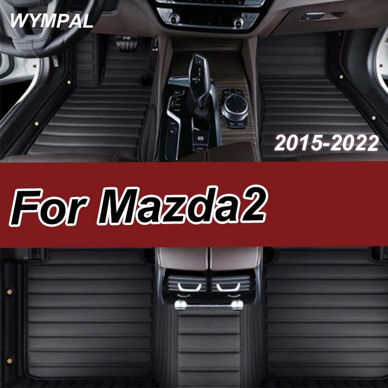 

Luxury Car Floor Mats For Mazda2 Mazda 2 Demio Toyota Yaris R DJ DL 2015~2022 Leather Mat Rugs Carpets Interior Parts Car