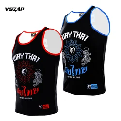 VSZAP Twin Tigers trening rekreacyjny MMA sportowa koszulka bez rękawów męskie Fitness elastyczne Muay Thai walki szybkie suche ćwiczenia