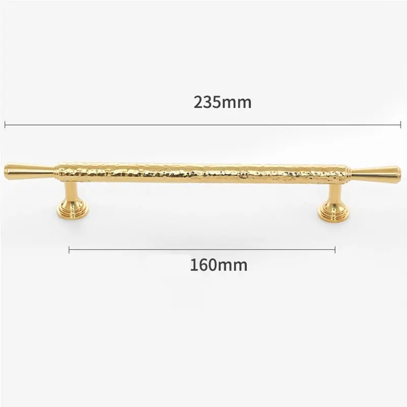 2025 الاتجاه منقوشة النحاس مقبض كابينة درج اليدوية المطرقة ماتي الذهب البرونزية الأثاث مقبض الباب مقابض طويلة خزانة C #6