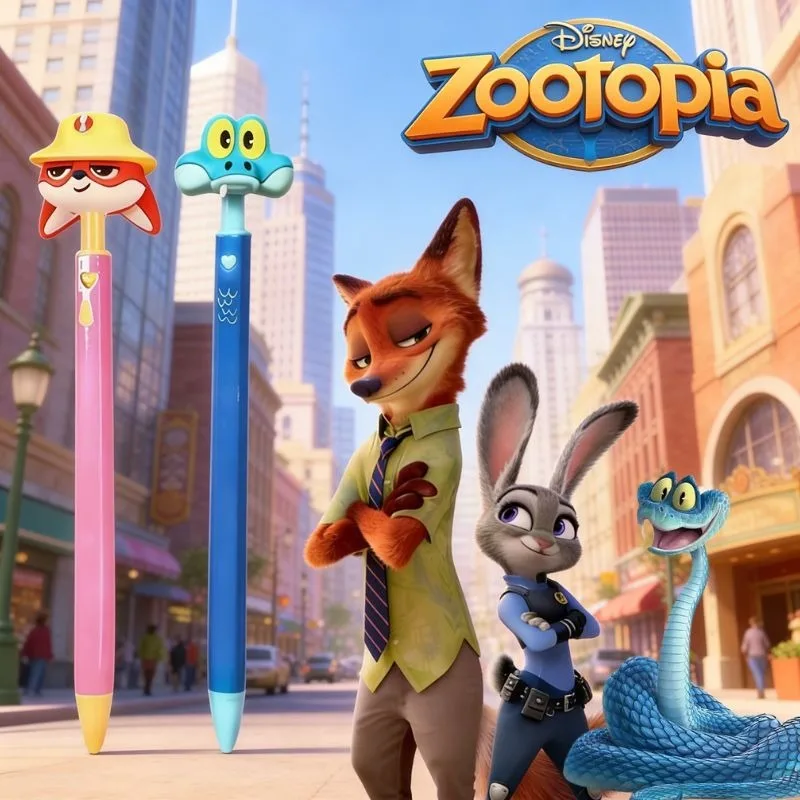 

Ручка-детокс Disney Zootopia 2: Гэри-Змея и Ник, креативный забавный сувенир, канцелярские товары для студентов
