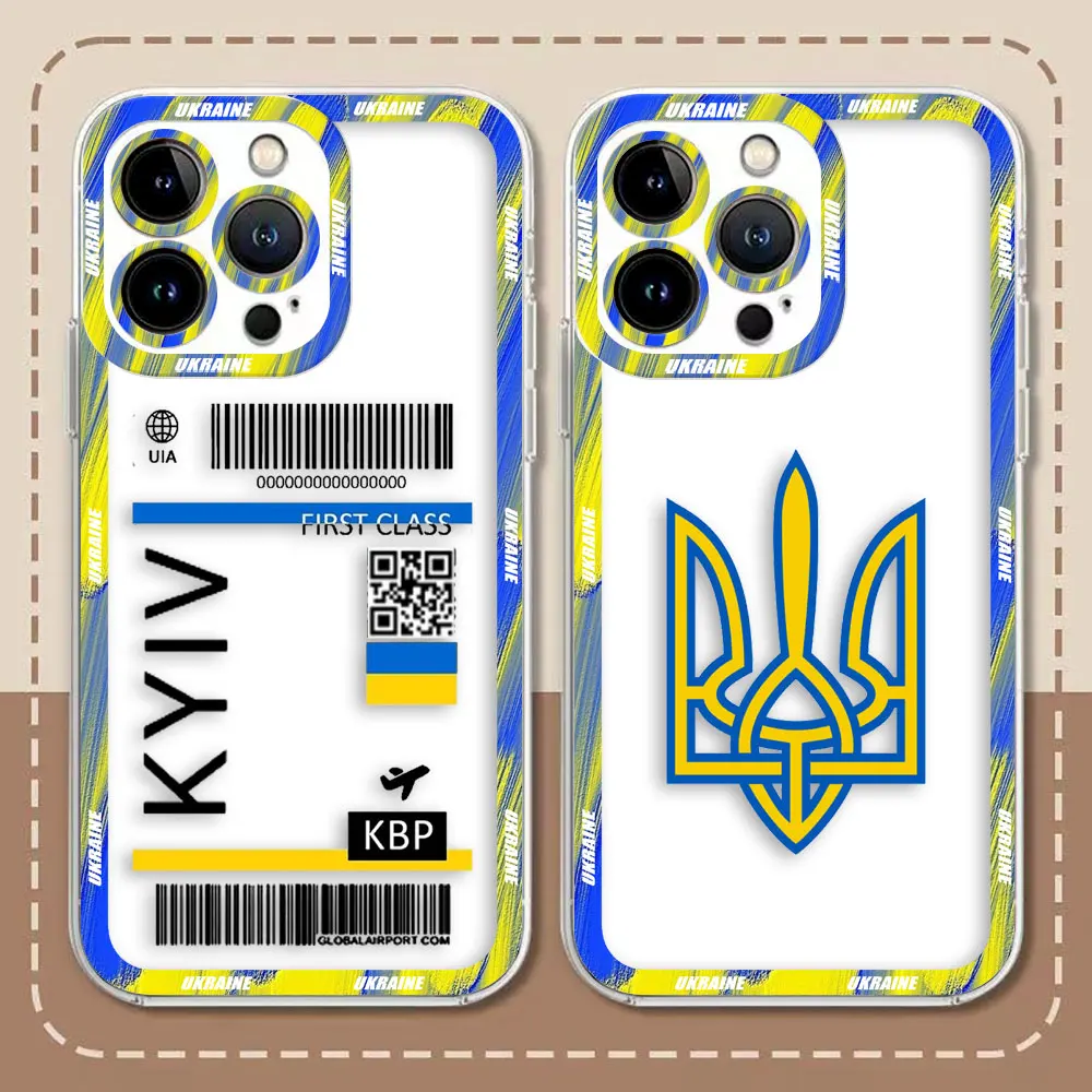 U-Ukraine Flag Clear Phone Case For Infinix TECNO POVA 2 3 POP SMART 4 5 6 7 8 NOTE 10 11 12 G96 30 30I CAMON 19 20 Case Funda