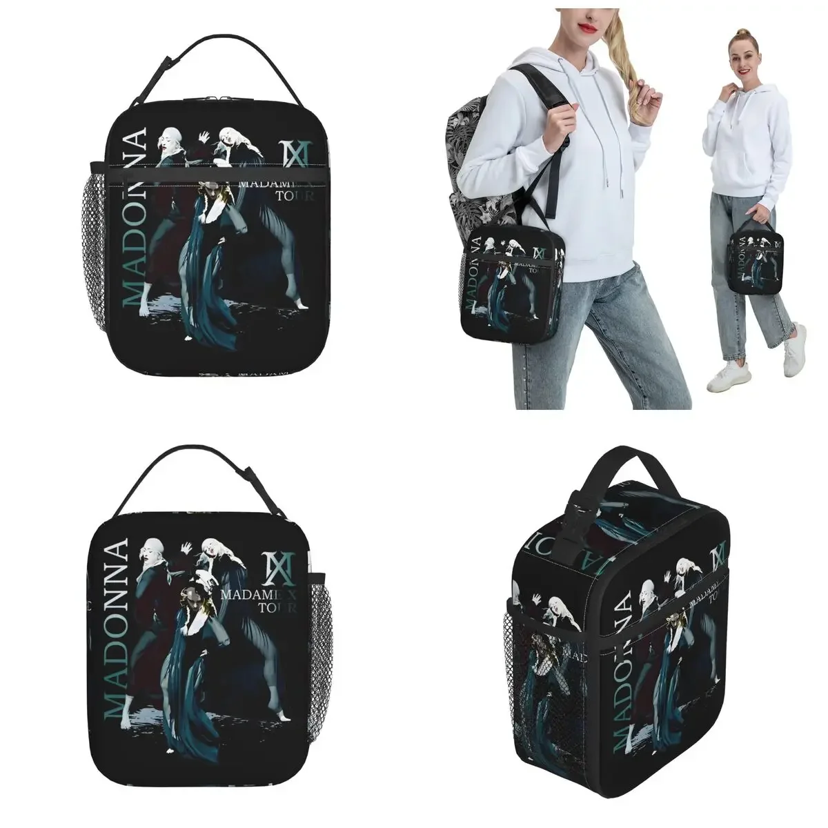 Pop Music Albums Madonna Singer Insulated Lunch Bag Food Container Bags Leakproof Thermal Cooler Bento Box For Work