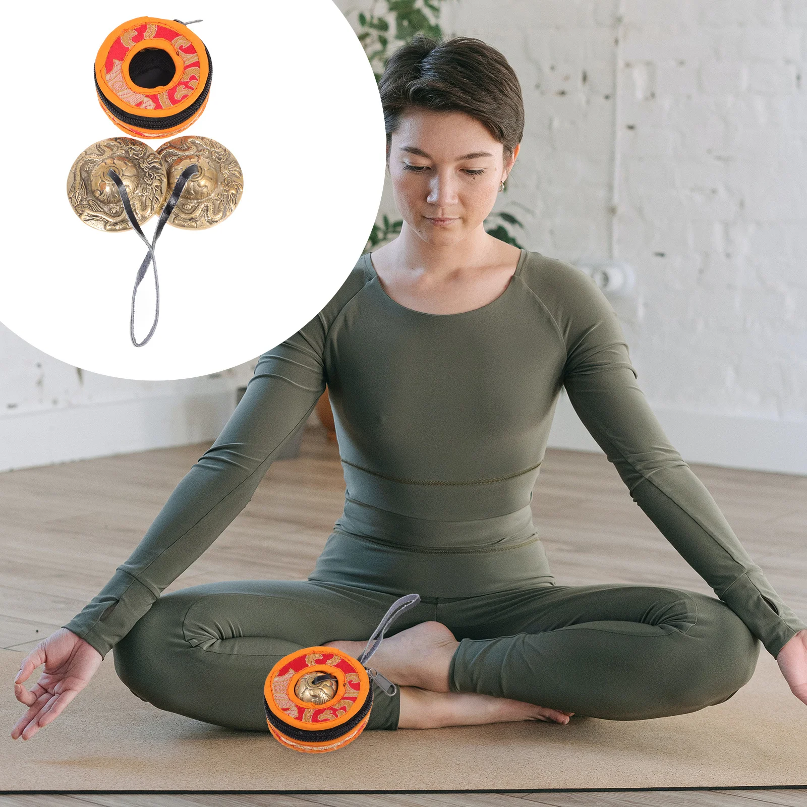 

1Pcs Meditation Cymbal Bell Durable Brass Small Size Perfect for Yoga Sound Healing Mindfulness Music Chime Yoga Cymbal Bell