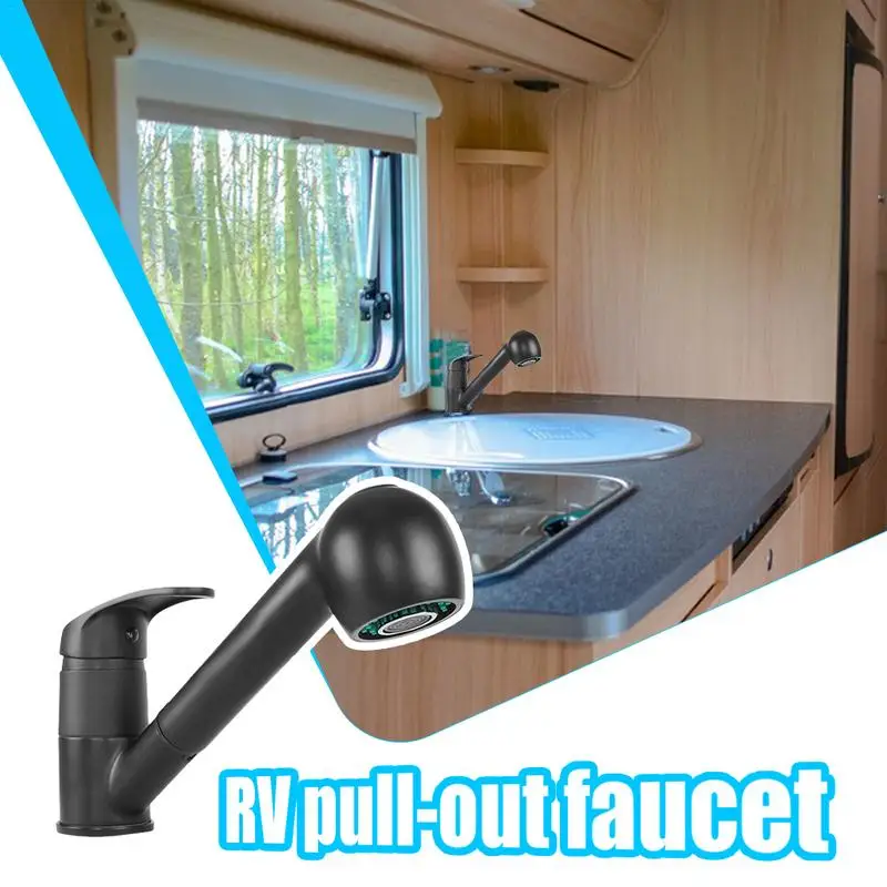 RV Pull-out Faucet Kitchen Faucet With Pull Out Sprayer Single Handle 1 Hole RV Kitchen Faucets Campervan Accessories