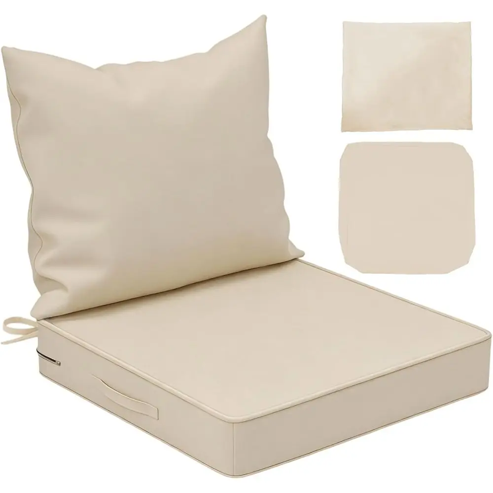 

Patio Chair Cushions 24x24 Inch with Two Replaceable Cover Sets,Waterproo ade Resistant Outdoor Cushions or Patio urniture, Edge