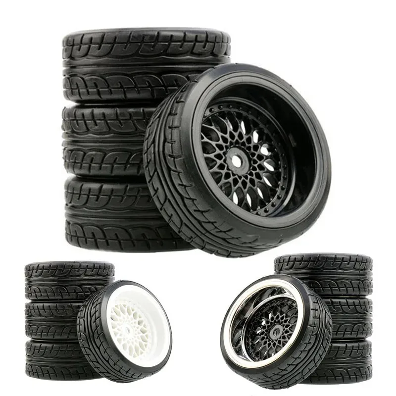 

4PCS 65mm RC Drift Tires & Wheels for Tamiya TT02/XV01 - High Grip 1/10 On-Road Racing, Durable Flat Run