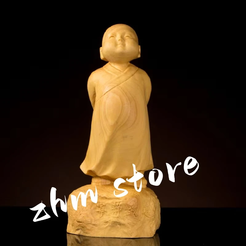 8cm/10cm Little Monk,Exquisite Carving,Quality Boxwood Material,Best Gifts for Pocket Handle Pieces Tea Pet Putting Decorations