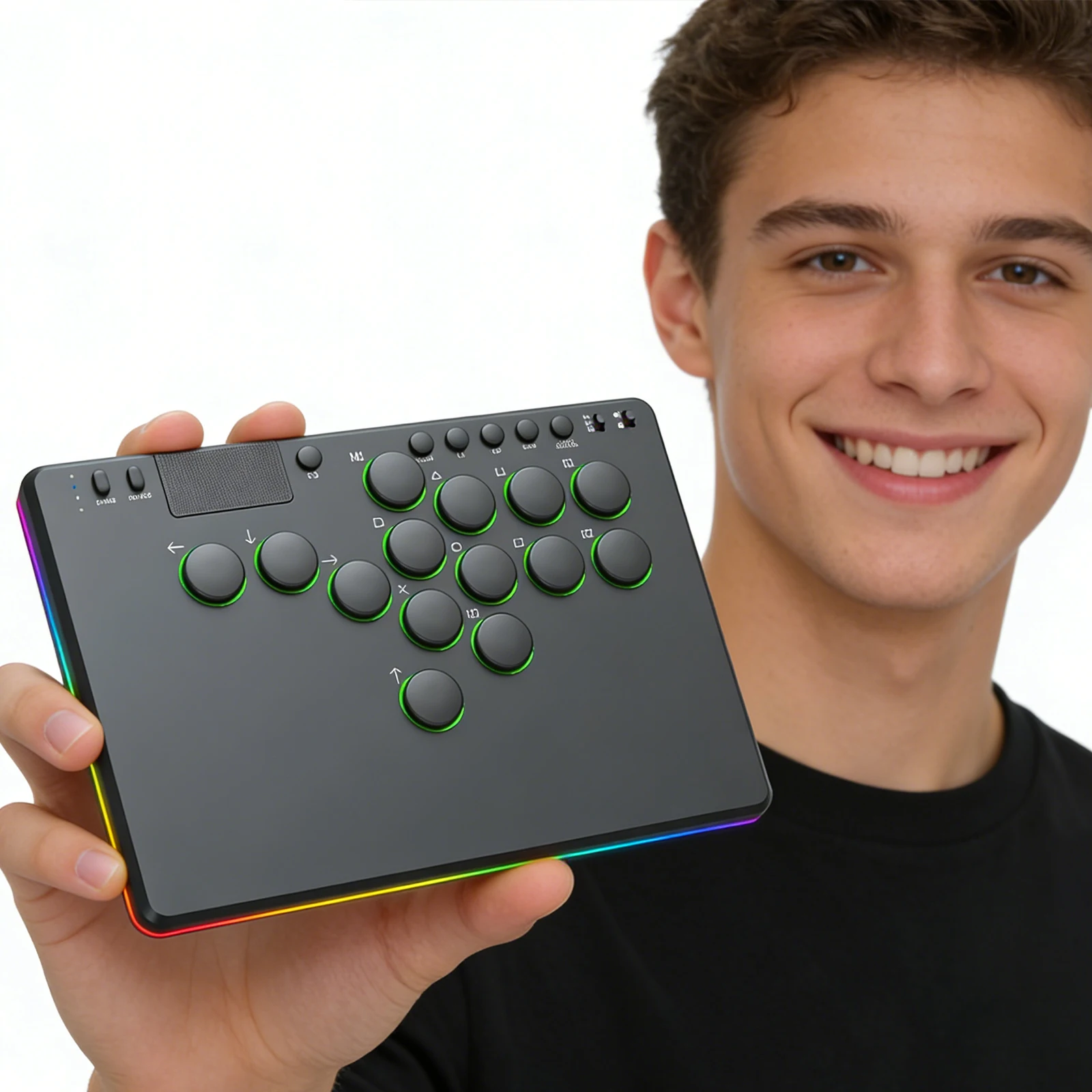 14-keys-all-button-arcade-controller-with-rgb-black-fighting-game-keyboard-supports-hot-swap-for-switch-playstation-4-pc-gaming
