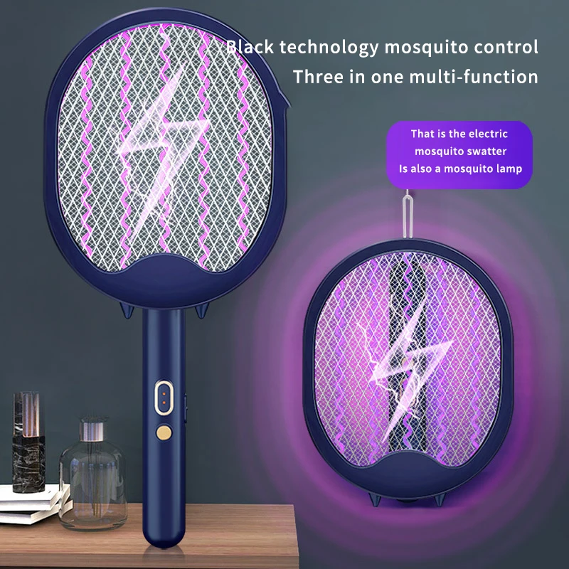 

3200v Electric Flie Swatter Mosquito Killer Swatter USB Recharge UV Trap Racket Anti Insect Kill Fly Household Bug Zapper Killer