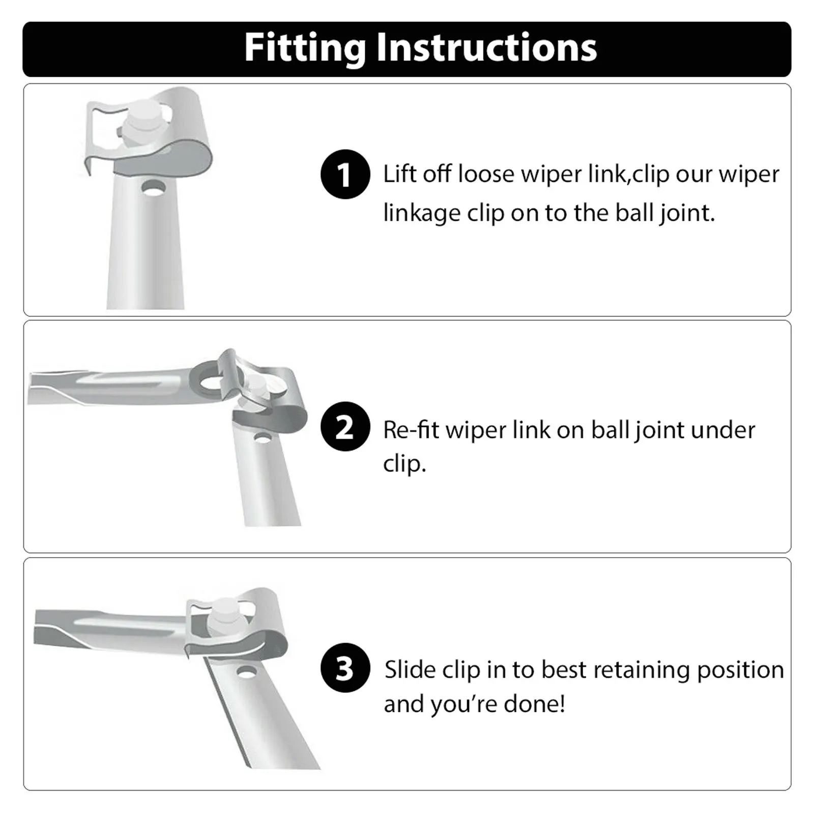 

6 pcs Linkage Repair Lock Universal Windscreen Wiper Fixing Kit For Windscreen Wiper Fixing Motor Linkage
