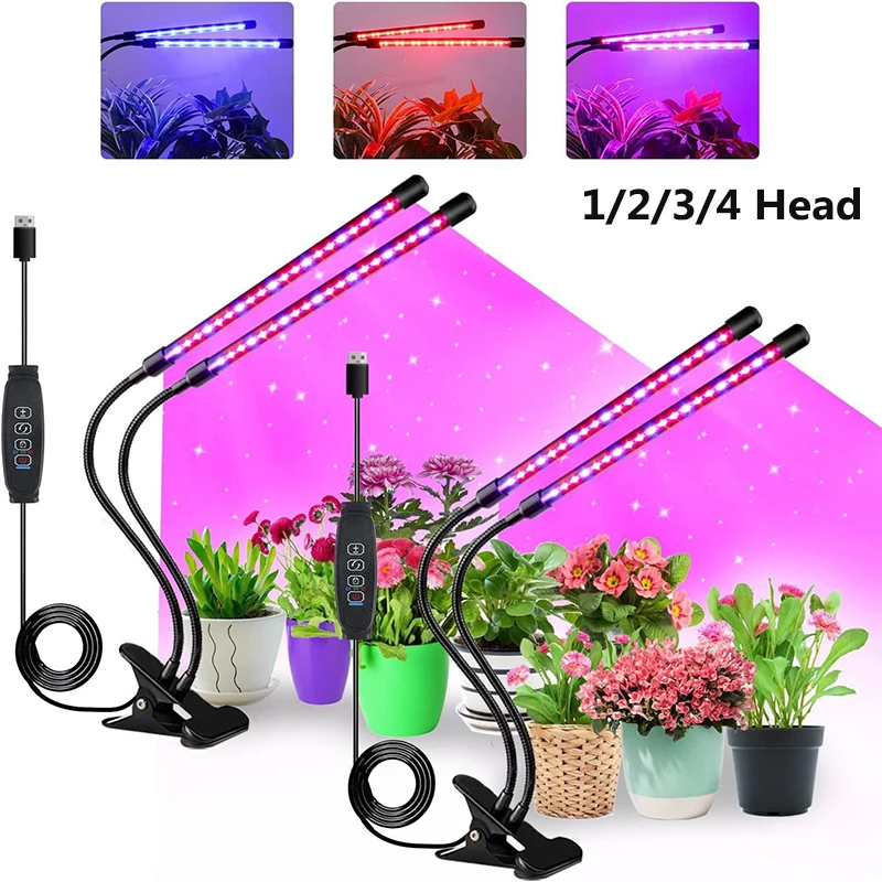 LED USB Grow Light Phytolamp for Plants with Control Full Spectrum Fitolamp Lights Home Flower Seedling Clip Phyto Lamp