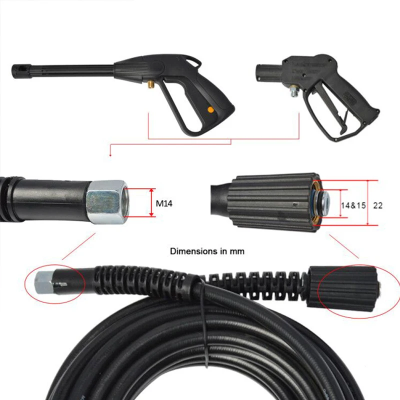 8m-20m High Pressure Washer Hose Car Washer Hose Pipe Water Cleaning Extension Hose For Huter / Hammer/ Anlu/ Kohler Clean Tools