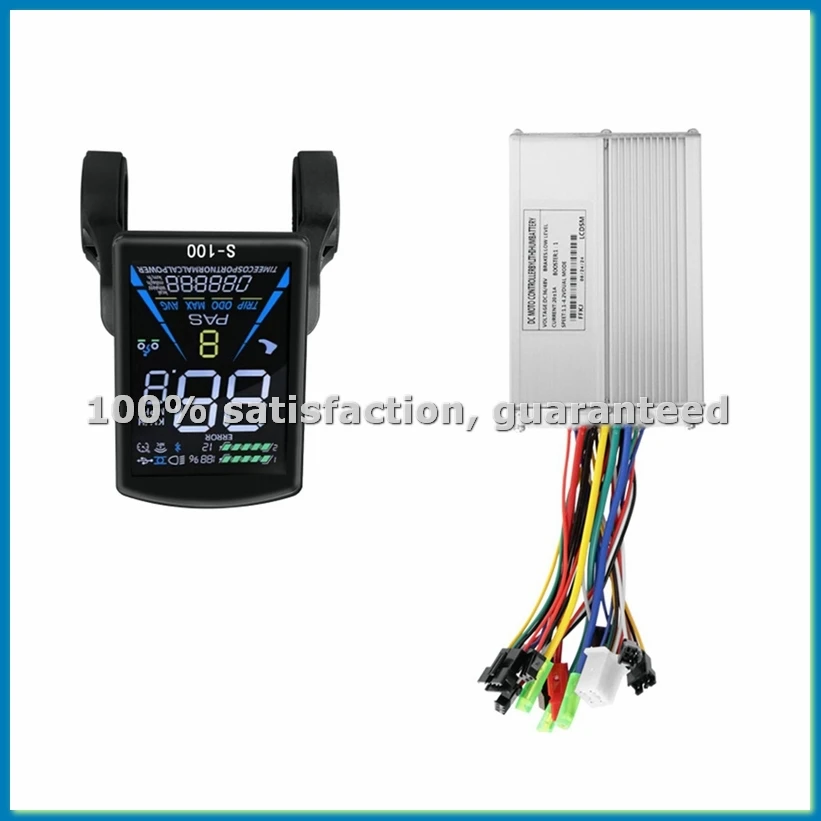 

S-100 Electric Bike LCD Display Dashboard SM5+2PIN+20A 36V/48V Sine Wave Controller for Mountain Bike Modification Kit-BCBW