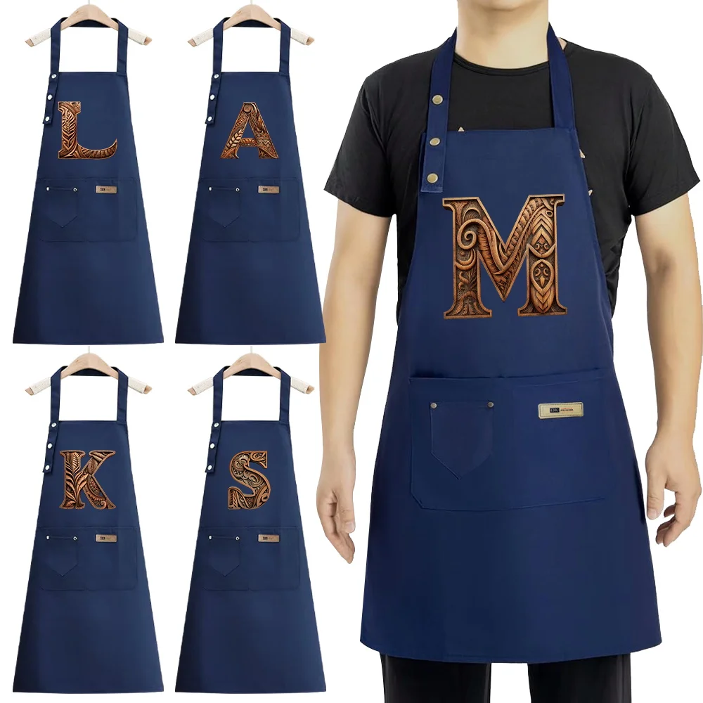 

Fashionable Printed Apron with Adjustable Design Storage Pockets Suitable for Both Men and Women's Kitchen Workwear