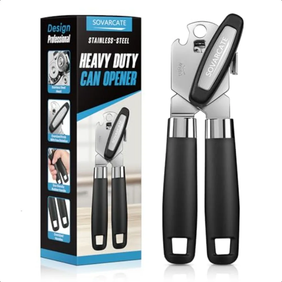 

Can Opener Manual Heavy Duty Multifunctional with Magnet Lift [Ergonomic Curved Handle Grip] Stainl Steel ArthritisFriendly Kit