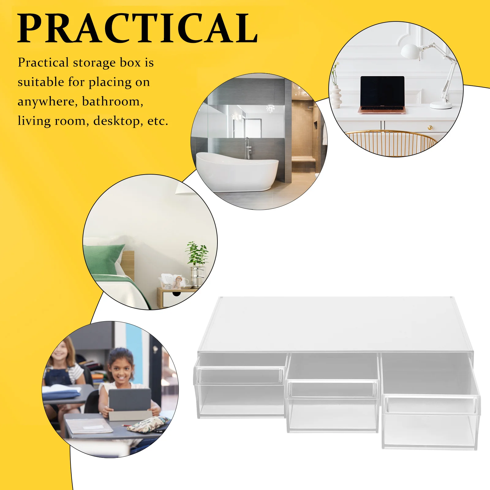 

Stackable Desk Storage Organizer with Drawers Stable Hold Save Space Tidy Office Organization Desk Storage Organizer