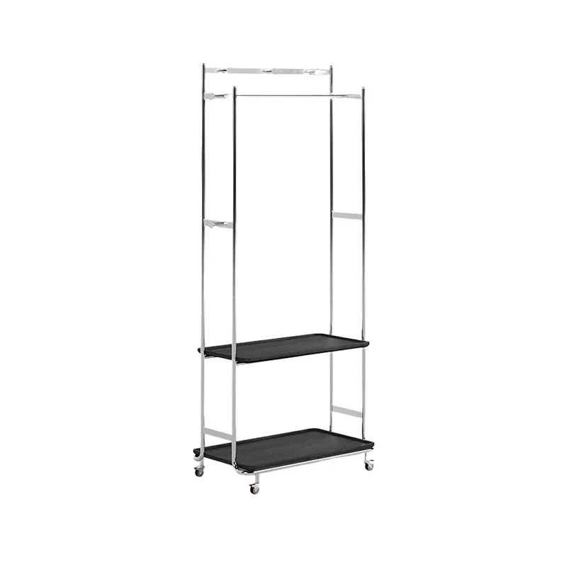 Medieval solid wood coat rack, stainless steel cherry wood integrated floor removable bedroom simple dirty clothes storage