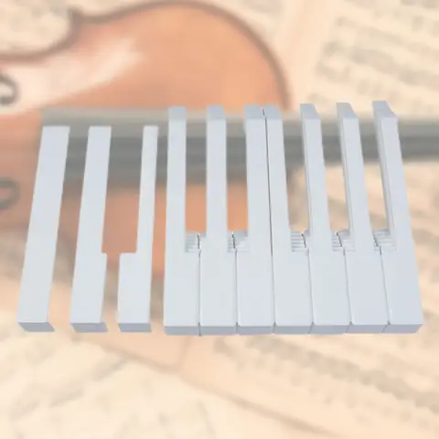 52pcs Piano Keytops Kit White ABS Plastic Pianos Key Tops with Fronts Professional Replacement Parts Keyboard Instrument Parts