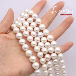 Perlas cultivadas de agua dulce naturales de 9-11mm, cuentas redondas, dijes de alta calidad para bricolaje, collar para hombres y mujeres, accesorios para hacer joyas