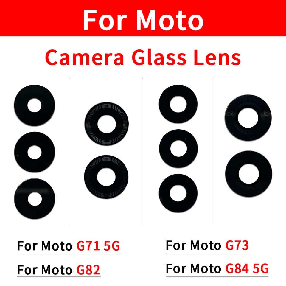 Cristal de cámara trasera con adhesivo para Moto G35, G75, G50, G51 5G, G52, G53, G54 5G, G60, G60S, G62, G73, G82, G71, G84 5G, G85 2