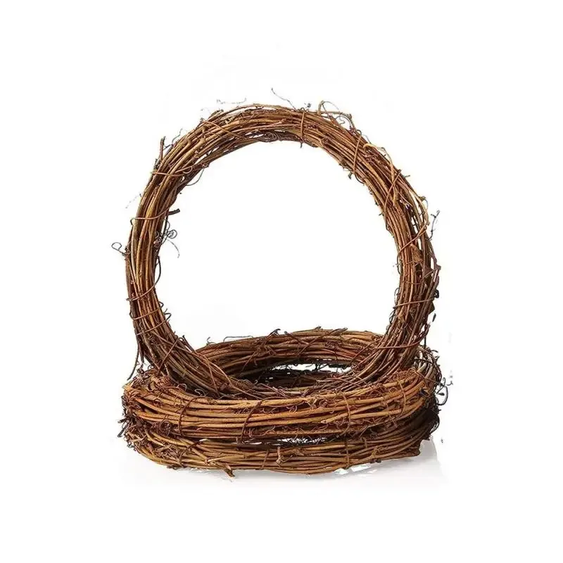10cm Round Rattan Rings - 4/8pcs DIY Bases for Floral Wreaths, Suitable for Christmas, Wedding & Home Hanging Ornaments - view 2