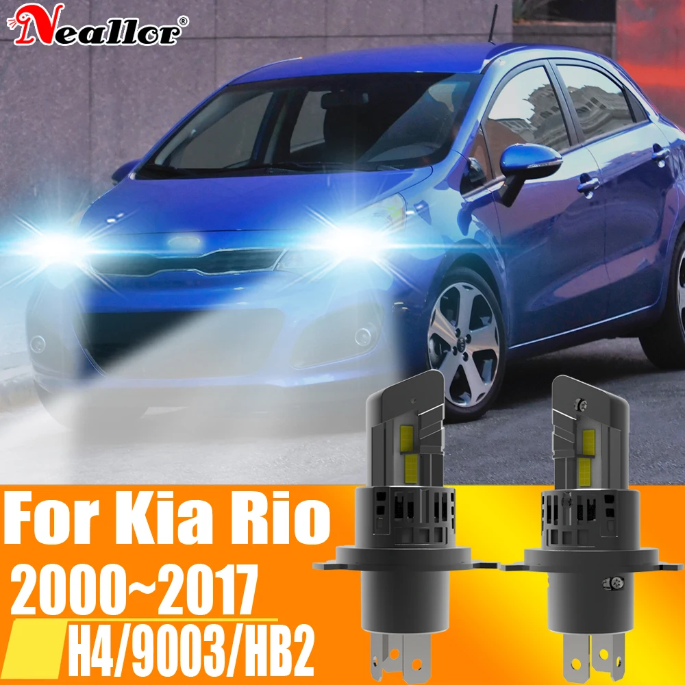 

2x H4 HB2 9003 Led Headlight Canbus No Error Car Bulb High Power White Fog Light Turbo Diode Lamp 12v 55w For Kia Rio 2000~2017