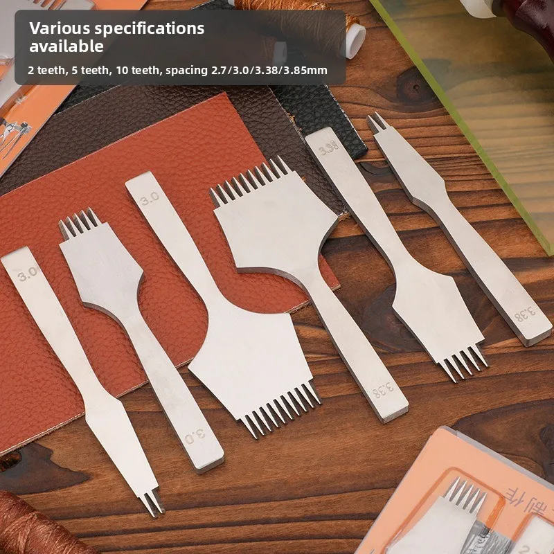 Leather Oblique Flat Chopping Ling Chopping Leather Art Carving Set DIY Leather Hand-sewn Threading Punching Tool