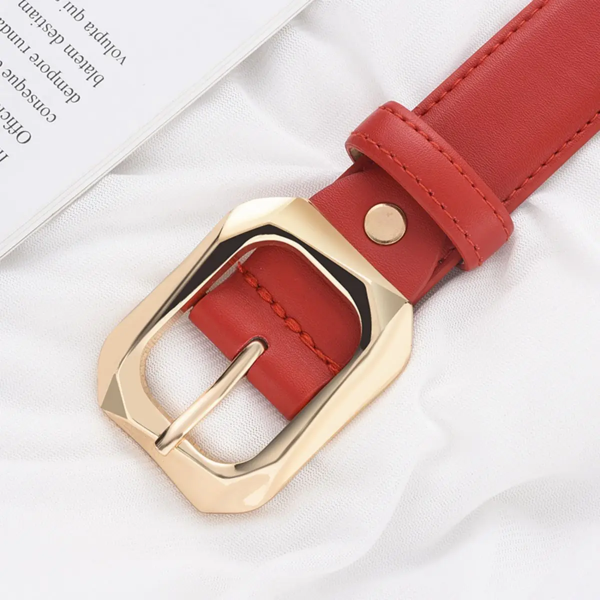 Neuer Damengürtel Trend Gold Nadelschnalle Gürtel PU-Ledergürtel Authentischer passender Jeans Günstiger Gürtel – Detail 15