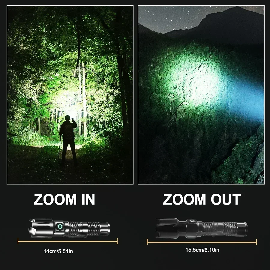 Strong Lighting LED Flashlight USB Rechargeable Portable Outdoor Small Torch Waterproof Emergency Light Powerful Working Lamp