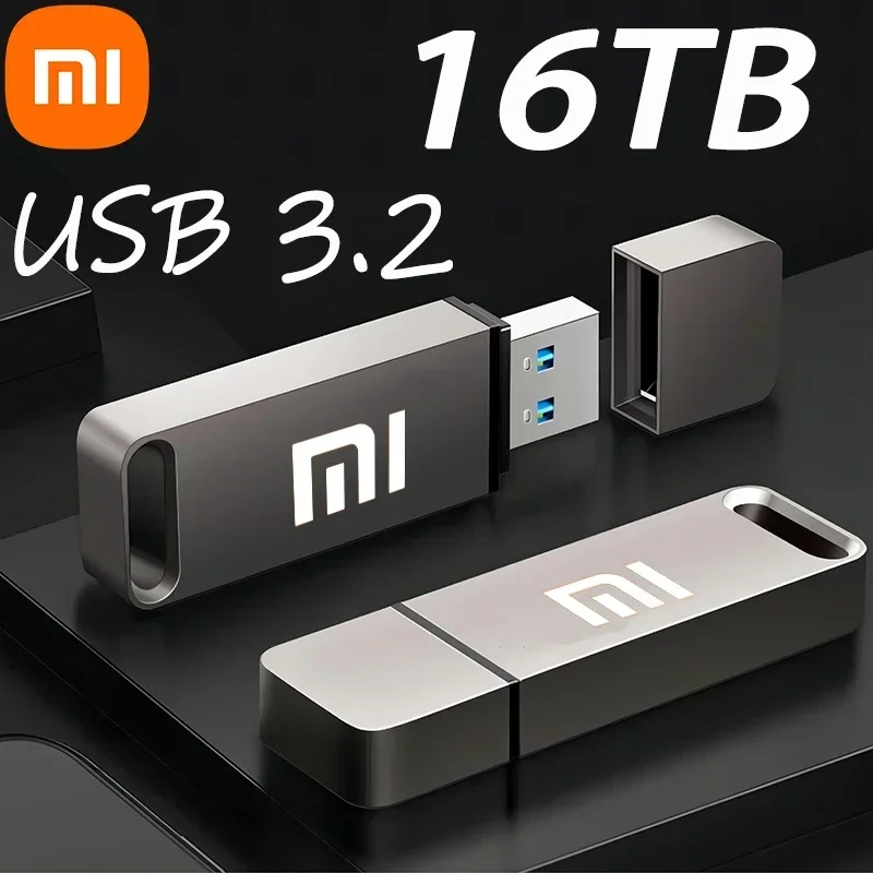 Xiaomi 16TB 8TB USB Flash Drivers 3.0 Usb 2TB 1TB Metal High Speed Pendrive Portable Stick Flash Memory Storage U Disk Adapter