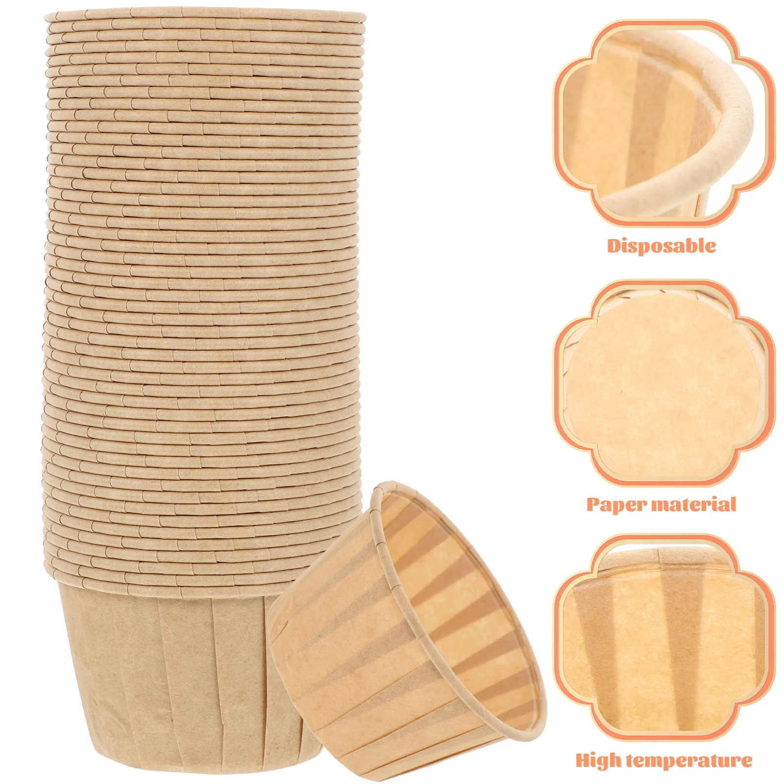 50 Pcs Lining Cake Cup Muffin Paper Set Cups Cupcake Wrappers Thickened Liners Daily